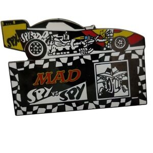 Vintage 1990s MAD Magazine Spy vs Spy Enamel Pin Official MFS collectible